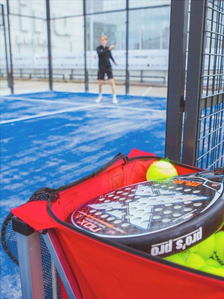 Padel racket, padel ball, tennis ball