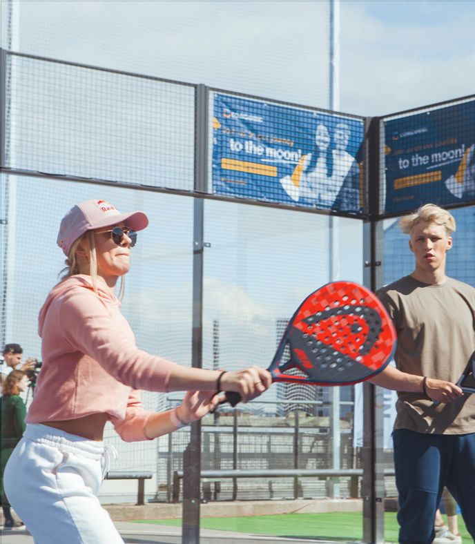 woman playing padel